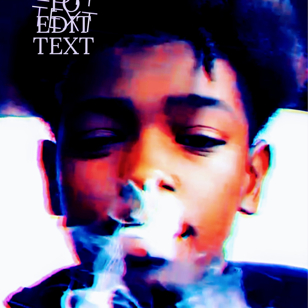 Close portrait of YUNGEEN K3 under blue and red light