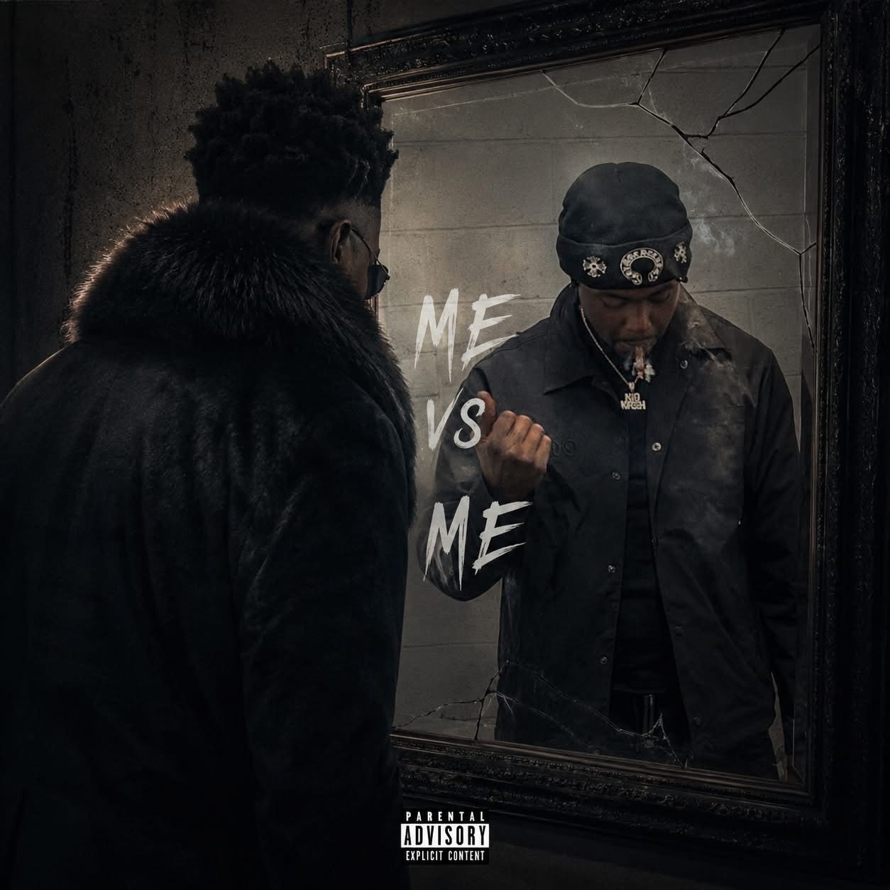 Kid Kash facing his reflection in the Me vs Me artwork